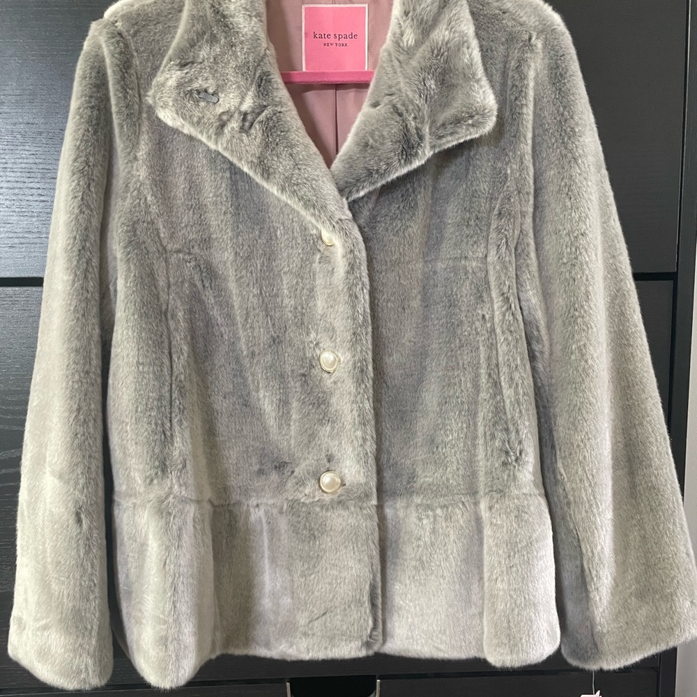 Kate spade faux fur coat !